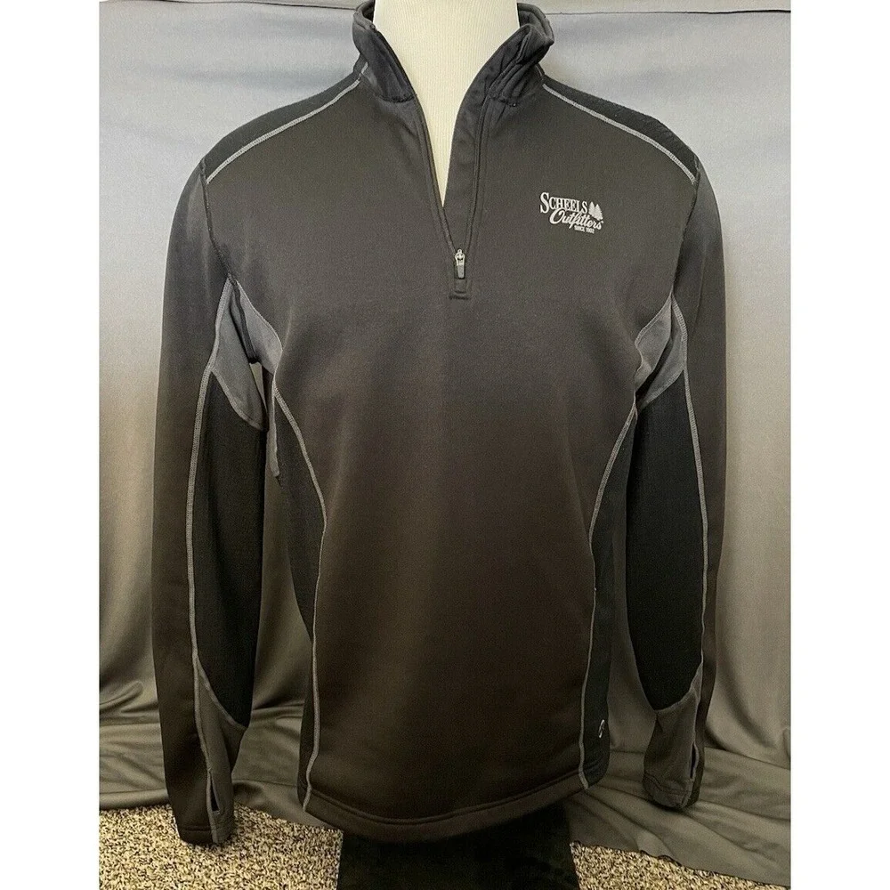 Scheels Outfitters Pullover Sweater Men's Large Black Jacket 1/4 Zip Long Sleeve